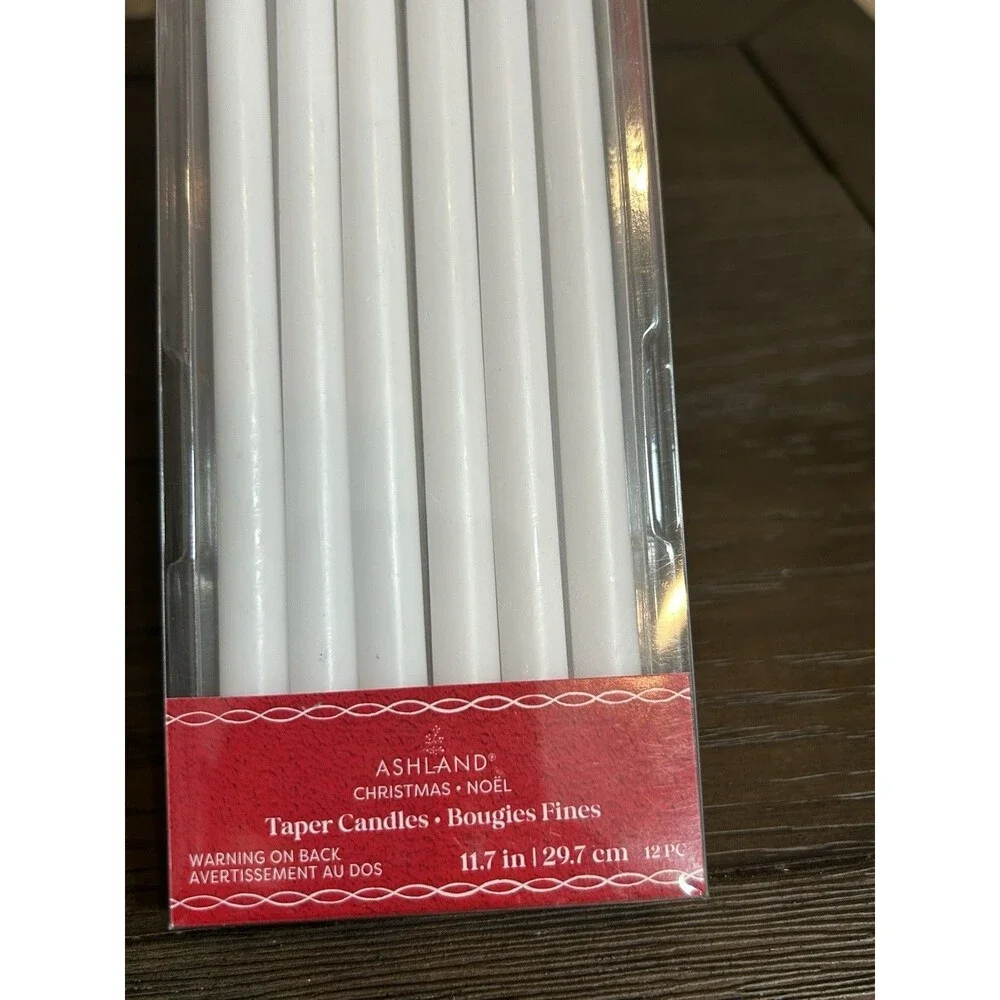 Ashland Ceramic Striped Christmas Taper Candle Holders Red White Green Bundle